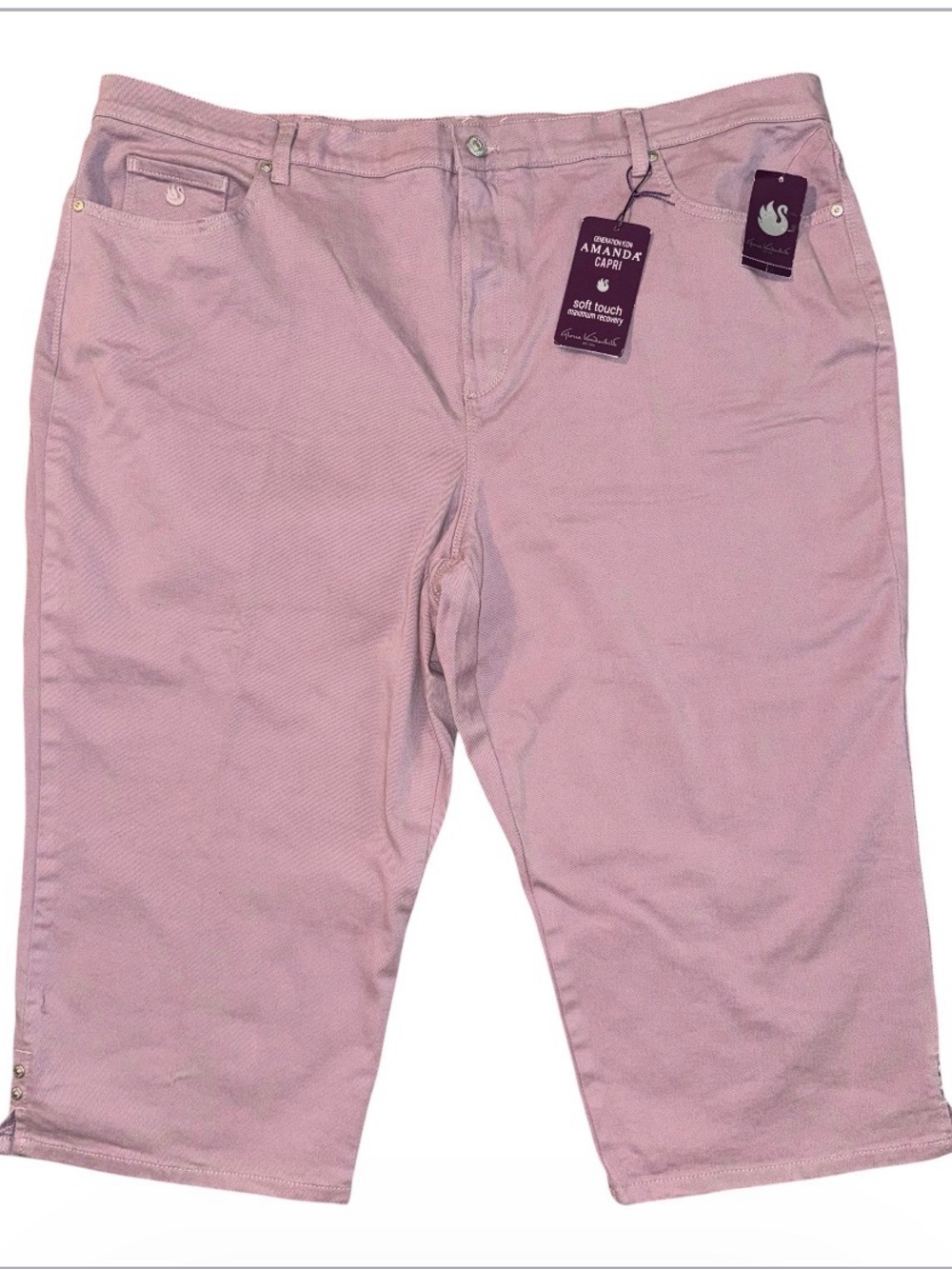 NWT Gloria Vanderbilt Amanda Women’s 24W Pink Rosedale Capri Soft Touch